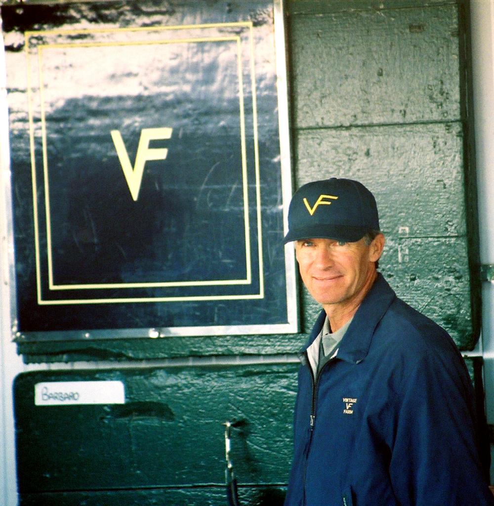 Normally stoic trainer Michael Matz sharing a smile. Matz felt very confident Barbaro was going to run well in the Kentucky Derby. (Carrie Curry photo)